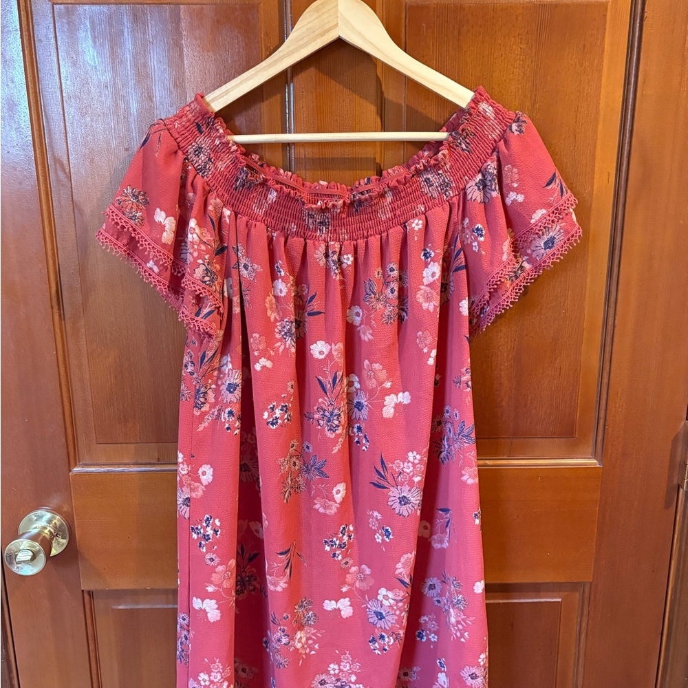 Xhilaration Floral Off-the-Shoulder Dress – Size Large